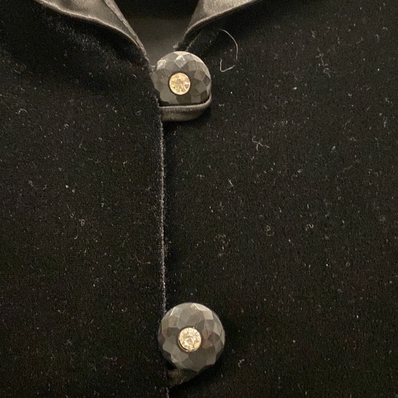 90s velvet & sheer black blouse - Picture 4 of 5